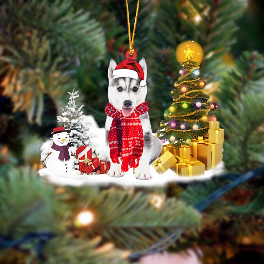 Husky Christmas Ornament Christmas Tree Hanging Acrylic Ornament Gift - Best gifts your whole family