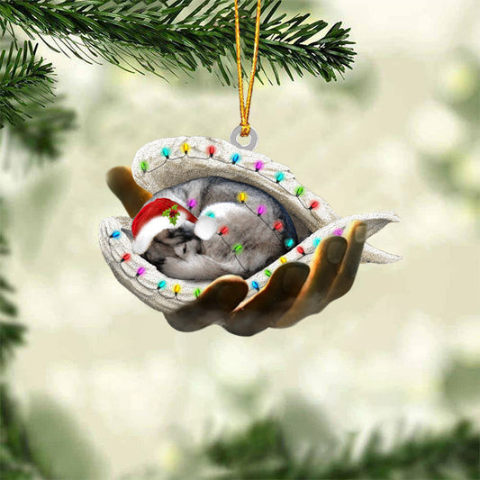 Husky Sleeping Angel In God Hand Christmas Ornament Godmerch Ornament - Best gifts your whole family