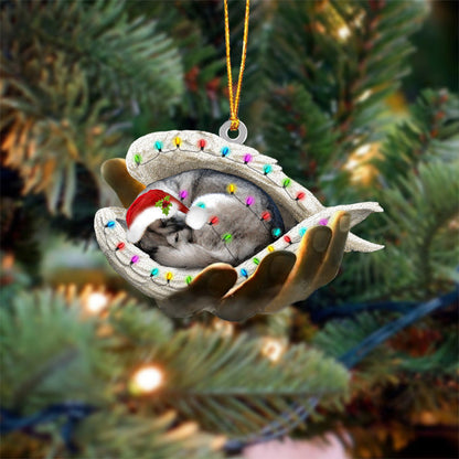 Husky Sleeping Angel In God Hand Christmas Ornament Godmerch Ornament - Best gifts your whole family
