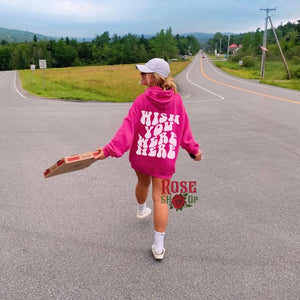 Wish You Were Here Hoodie Trendy Hoodies Aesthetic Clothes Oversized Hoodie Gift For Her Pink Hoodie Sorority Hoodie Tumblr Hood Tumblr Y2K