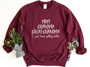 Mom Grandma Great-Grandma Sweatshirt, Pregnancy Announcement, Gift For Great-Grandma, Baby Reveal To Family, Mother's Day Gift