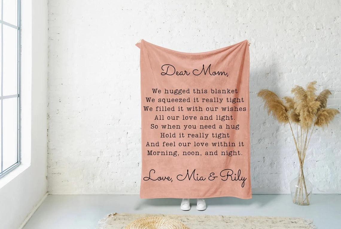 Mother’s Day Gift Personalized Blanket Dear Mom Birthday Gift For Mom Grandma Blanket Boy Mom Gift For Wife Birthday Gift For Her Girlfriend