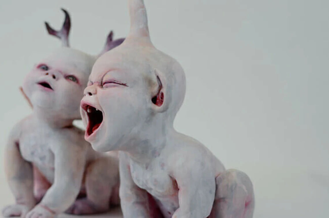 Horror Baby Handmade Doll Vampire baby Resin Crafts Ornaments Simulation Horror Doll Ornaments Festival Toys Inactive