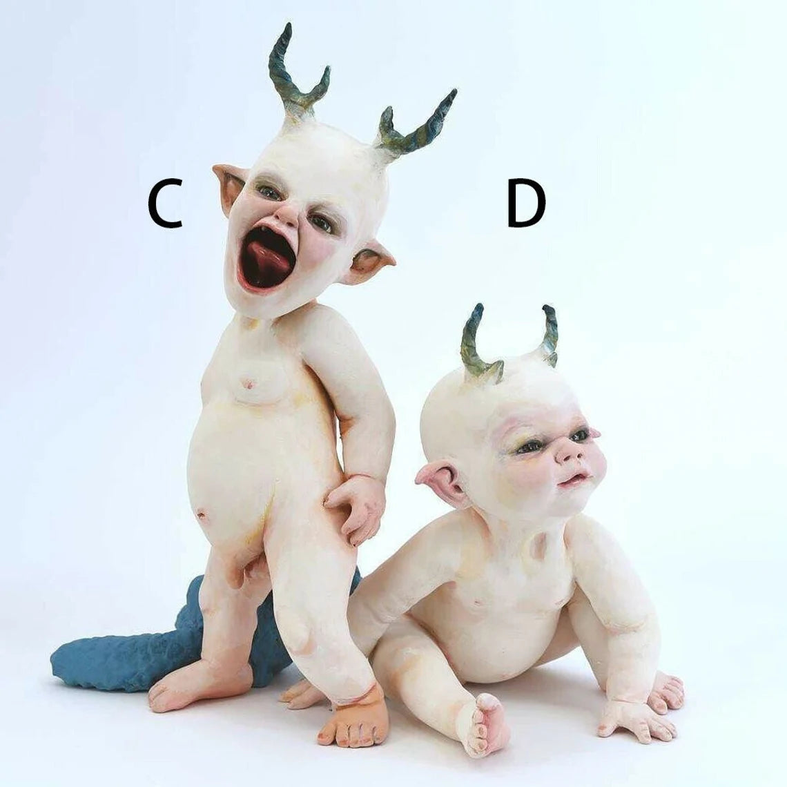 Horror Baby Handmade Doll Vampire baby Resin Crafts Ornaments Simulation Horror Doll Ornaments Festival Toys Inactive