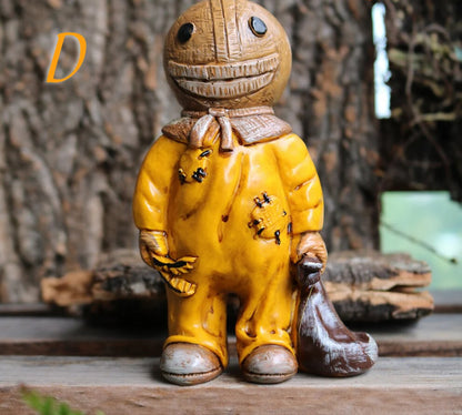 Mini Halloween Ghost Skeleton Pumpkin Miniature Gnome Figurines Resin Scary Statue Fairy Garden Decoration Ornaments Home Decor
