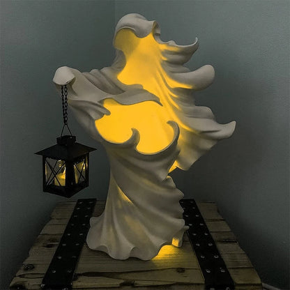 Faceless Witch Hell Messenger With Lantern Resin Realistic Statue Sculpture The Ghost Looking for Halloween Scary Decor