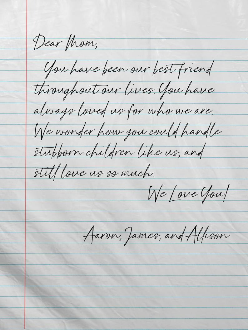 Love Letter Blanket Personalized Gift for Mom, Dad, Grandparent, Wedding, Graduation, Anniversary