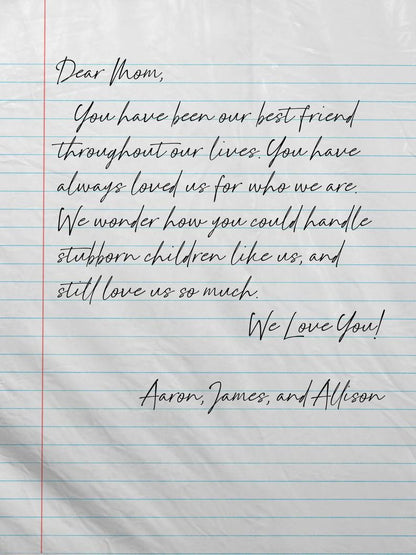 Love Letter Blanket Personalized Gift for Mom, Dad, Grandparent, Wedding, Graduation, Anniversary