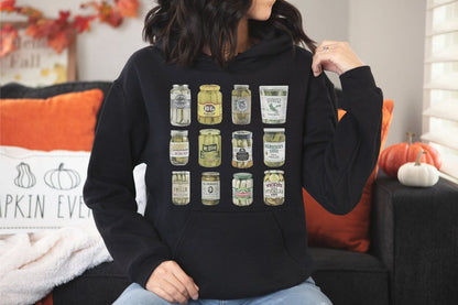 Vintage Canned Pickles Sweatshirt, Pickle Lovers Hoodie, Canning hot peppers, Pickle Crewneck Sweatshirt, Refrigerator pickles