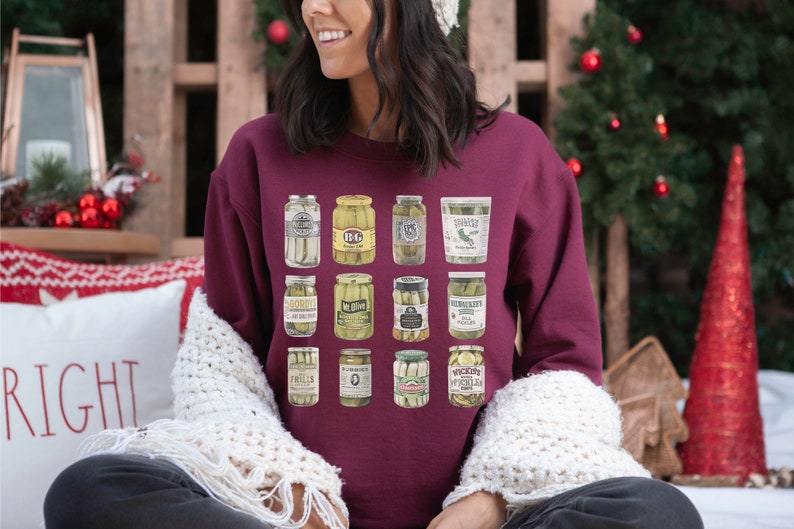 Vintage Canned Pickles Sweatshirt, Pickle Lovers Hoodie, Canning hot peppers, Pickle Crewneck Sweatshirt, Refrigerator pickles