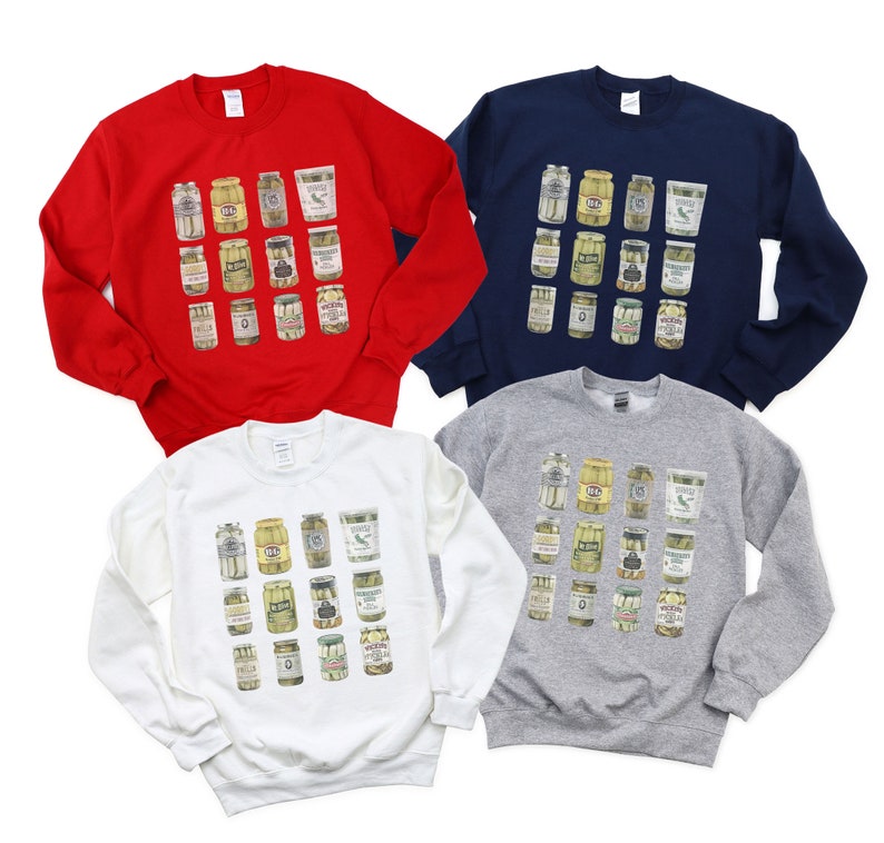 Vintage Canned Pickles Sweatshirt, Pickle Lovers Hoodie, Canning hot peppers, Pickle Crewneck Sweatshirt, Refrigerator pickles