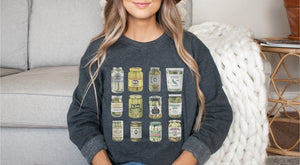 Vintage Canned Pickles Sweatshirt, Pickle Lovers Hoodie, Canning hot peppers, Pickle Crewneck Sweatshirt, Refrigerator pickles