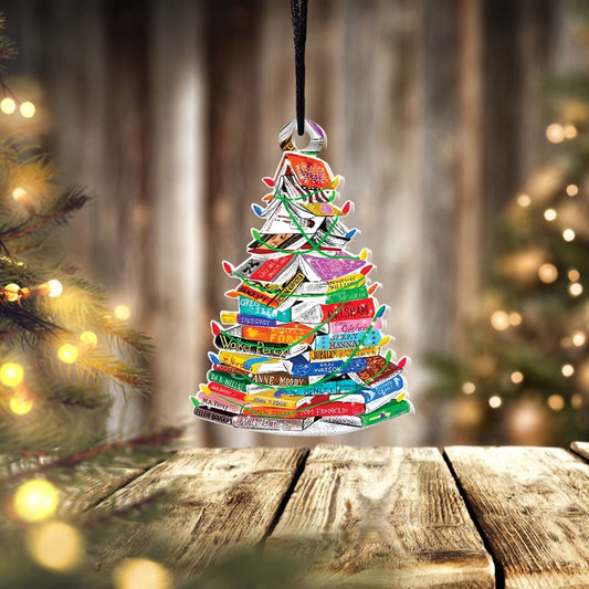 Book Christmas Tree Ornament, Book Christmas Ornament, Reading Book Ornament, Librarian Family Ornament, Library Book Store Ornament.