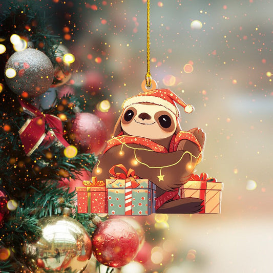 Sloths Ornament, 2D Flat Acrylic Ornament, Christmas Gift, Sloth Keepsake,, Cute Ornament, Sloths Lover, Xmas Tree Decor.