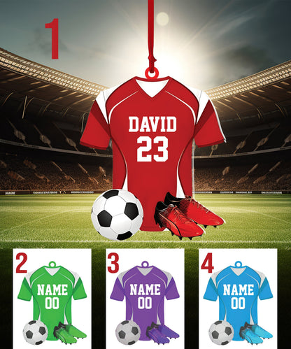 Personalized Soccer Uniform Christmas Ornament|Custom Soccer Jersey Shoes Ornament|Christmas Gift For Soccer Lovers|Soccer Team Gifts.