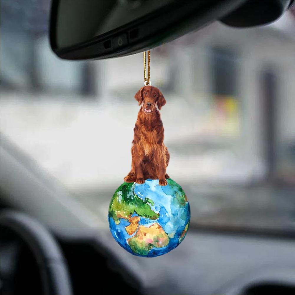 Irish Setter-Around My Dog-Two Sided Ornament - Best gifts your whole family