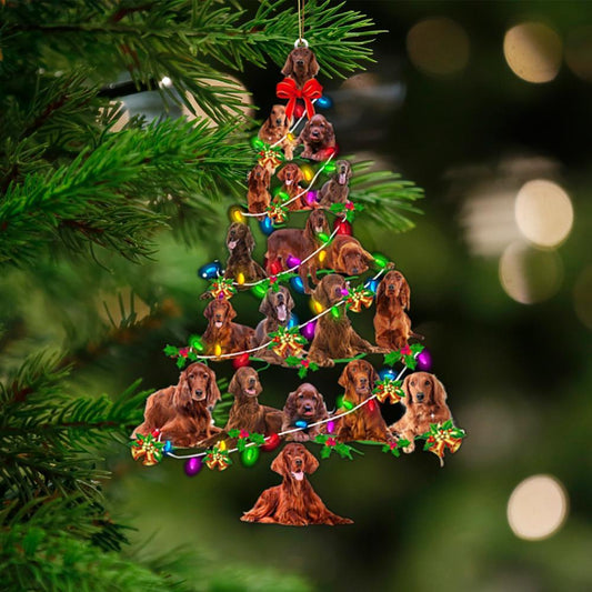 Irish Setter-Christmas Tree Lights-Two Sided Ornament - Best gifts your whole family