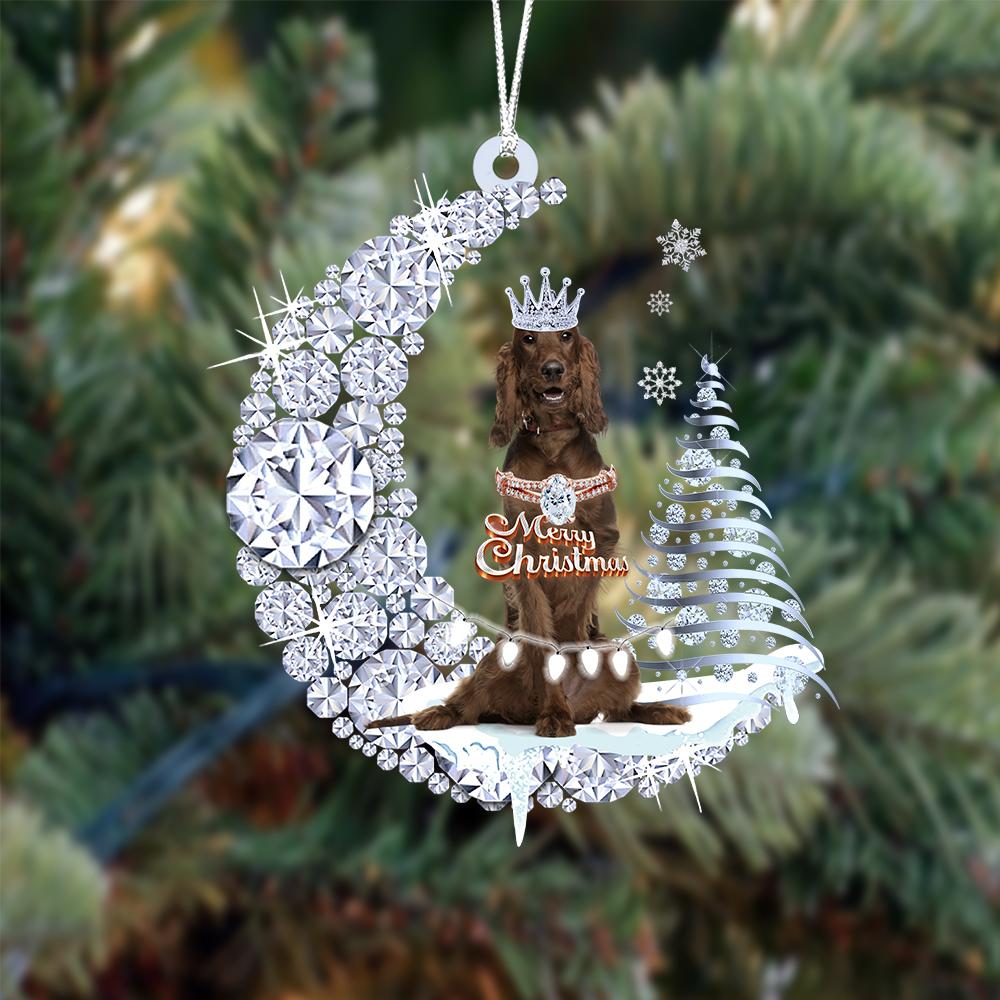 Irish Setter Diamond Moon Merry Christmas Ornament Christmas Decoration - Best gifts your whole family