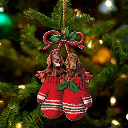 Irish Setter Inside Your Gloves Christmas Holiday-Two Sided Ornament, Christmas Ornament, Car Ornament - Best gifts your whole family