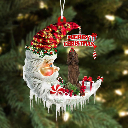 Irish Setter On The Moon Merry Christmas Hanging Ornament - Best gifts your whole family