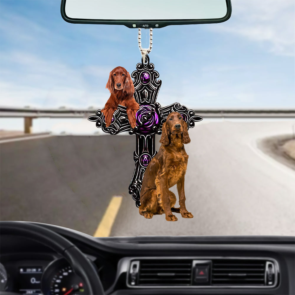 Irish Setter Pray For God Car Hanging Ornament Dog Pray For God Ornament Godmerc - Best gifts your whole family