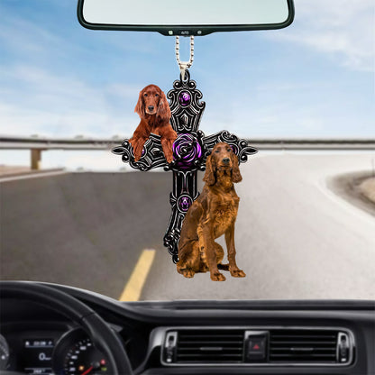 Irish Setter Pray For God Car Hanging Ornament Dog Pray For God Ornament Godmerc - Best gifts your whole family