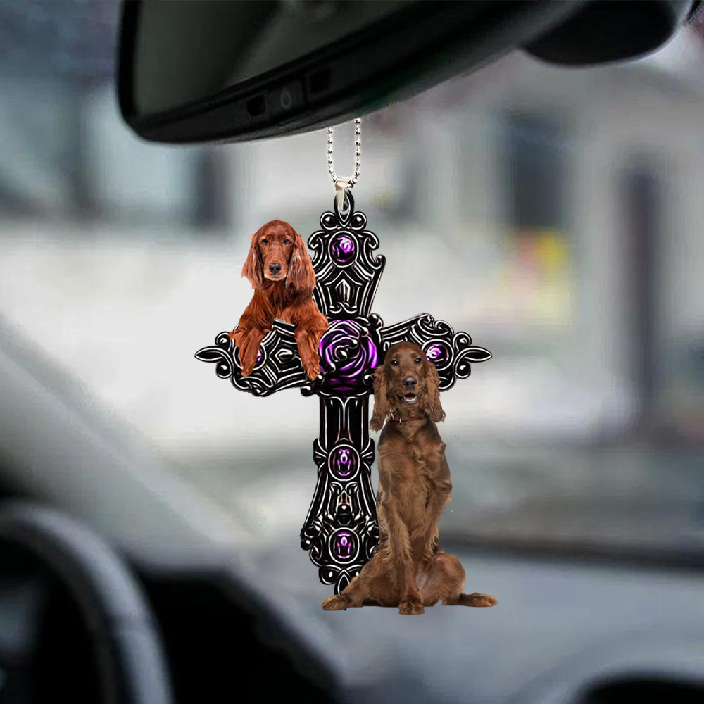 Irish Setter Pray For God Car Hanging Ornament Godmerch - Best gifts your whole family