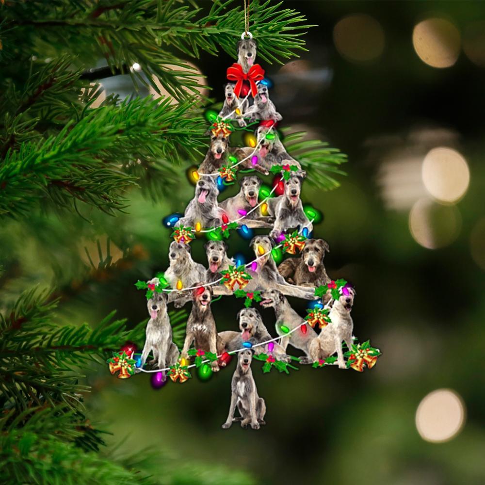 Irish Wolfhound-Christmas Tree Lights-Two Sided Ornament - Best gifts your whole family