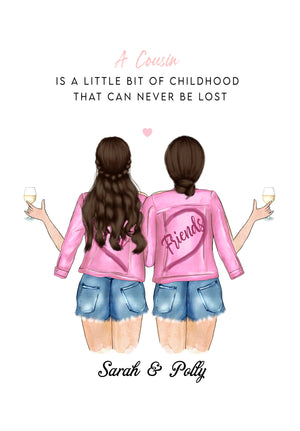 Personalized Picture Big Sister Gift, Personalised Sister Pretty Gift, Best Cousins Ever, Soul Sisters Gift, Sister Birthday Gift, Cousins Print, Best Friend Print