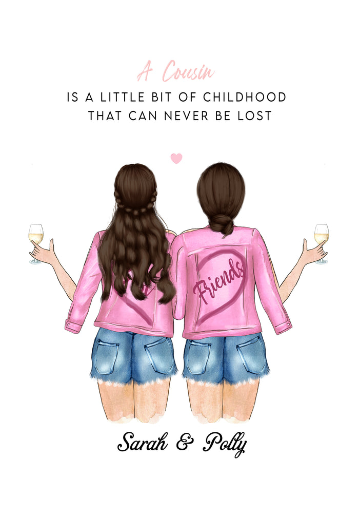 Personalized Picture Big Sister Gift, Personalised Sister Pretty Gift, Best Cousins Ever, Soul Sisters Gift, Sister Birthday Gift, Cousins Print, Best Friend Print