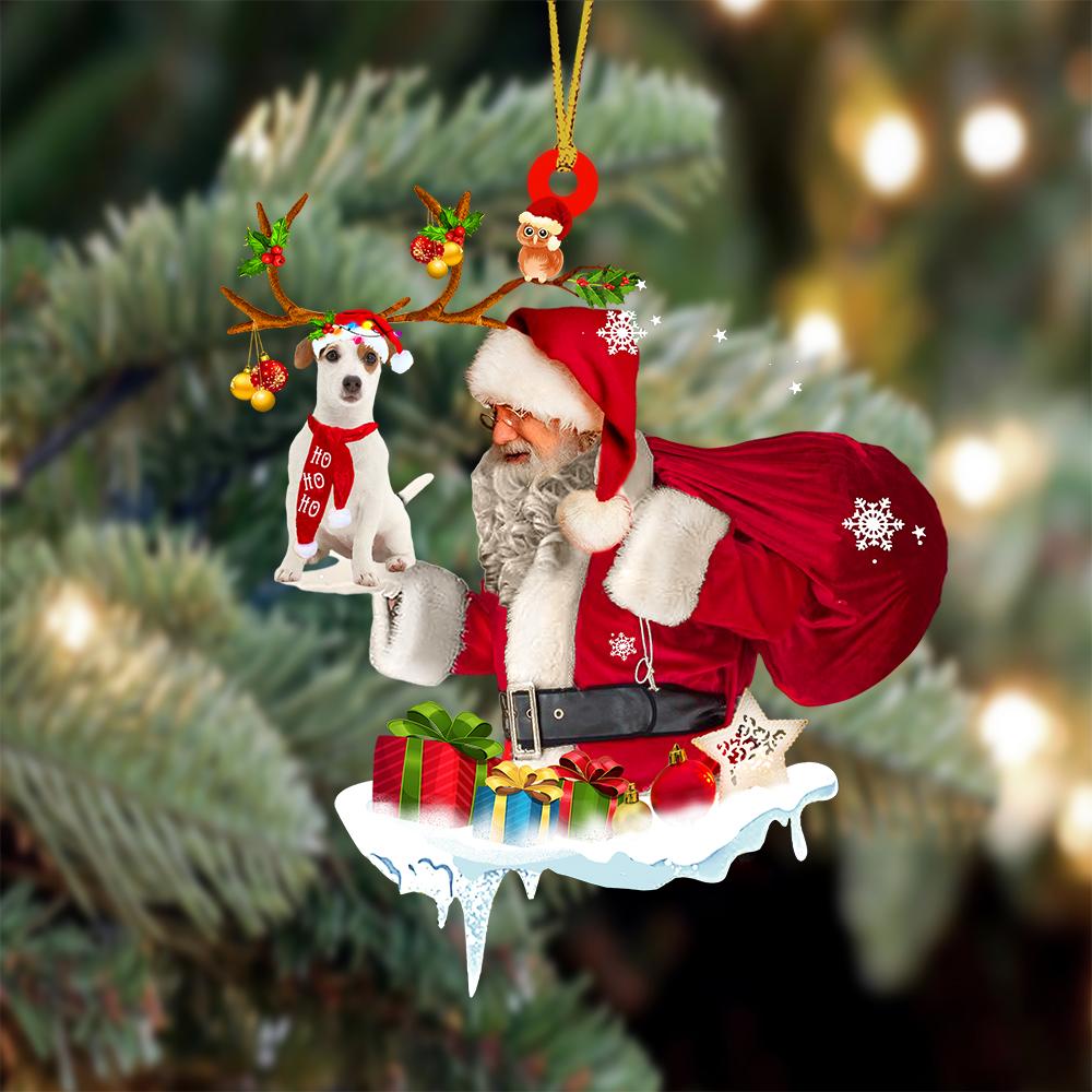 Jack Russell Terrier 2 And Santa Claus Christmas Ornament Godmerch - Best gifts your whole family