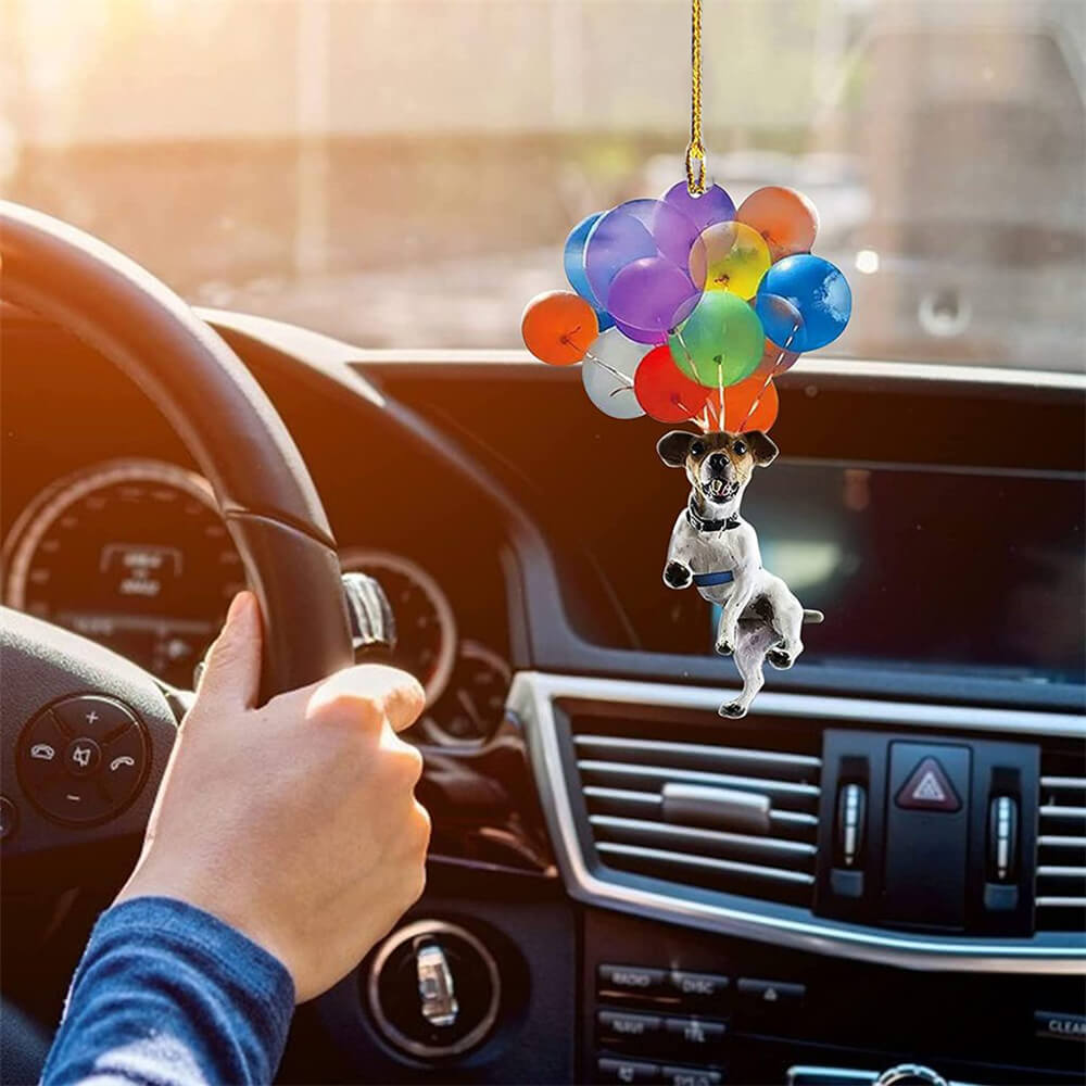Jack Russell Terrier Dog Fly With Bubbles Car Hanging Ornament Dog Ornament Godmerc - Best gifts your whole family