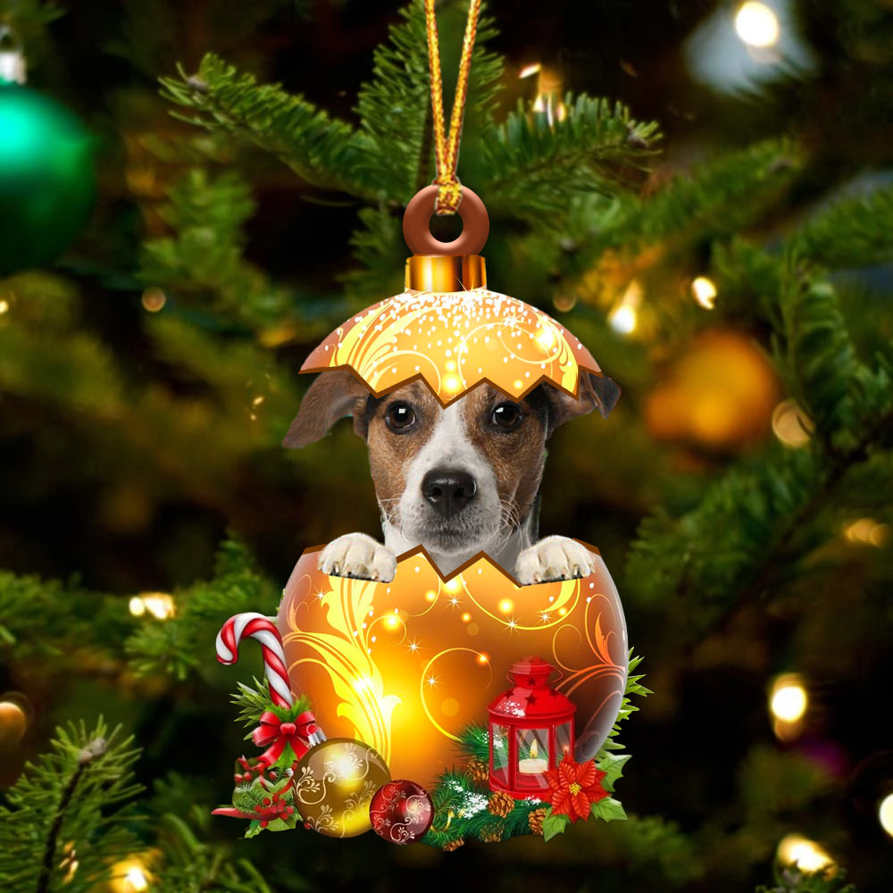 Jack Russell Terrier In Golden Egg Christmas Ornament - Best gifts your whole family