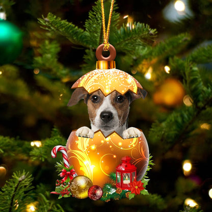 Jack Russell Terrier In Golden Egg Christmas Ornament - Best gifts your whole family