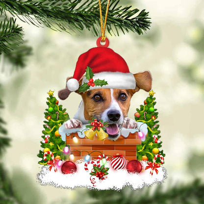 Jack Russell Terrier In The Chimney Hanging Ornament Dog Christmas Ornament - Best gifts your whole family