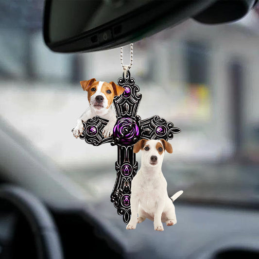 Jack Russell Terrier Pray For God Car Hanging Ornament Dog Pray For God Auto Ornament Godmerc - Best gifts your whole family