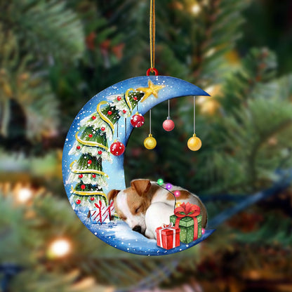 Jack Russell Terrier-Sleep On The Moon Christmas Two Sided Ornament, Christmas Ornament, Car Ornament - Best gifts your whole family