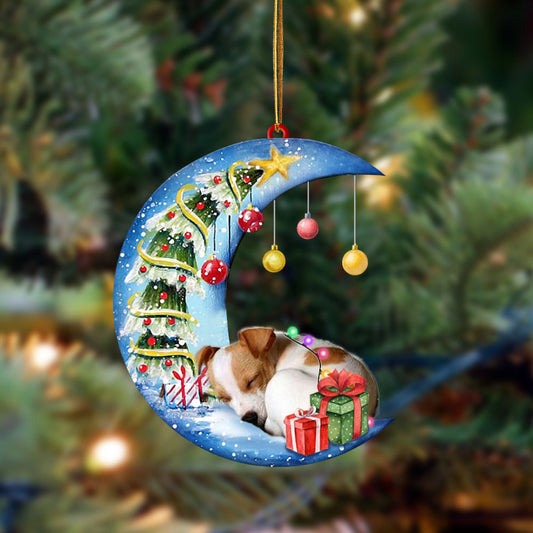 Jack Russell Terrier-Sleep On The Moon Christmas Two Sided Ornament, Christmas Ornament, Car Ornament - Best gifts your whole family
