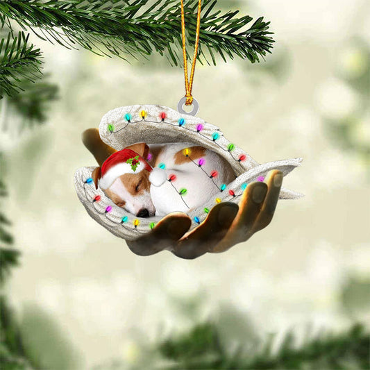 Jack Russell Terrier Sleeping Angel In God Hand Christmas Ornament Godmerch Ornament - Best gifts your whole family
