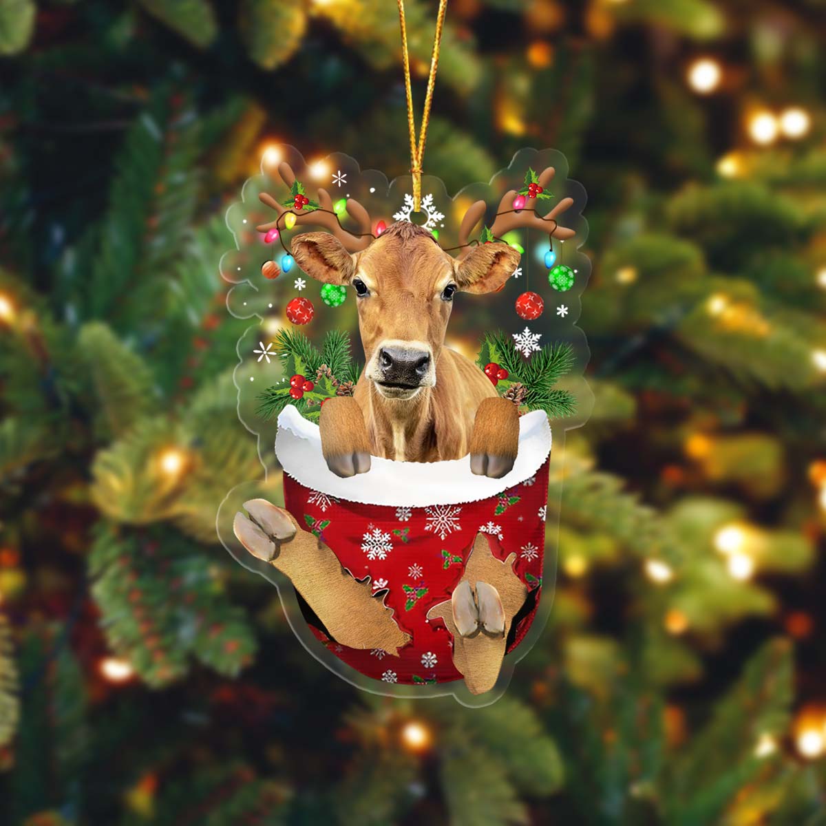 Jersey In Pocket Acrylic Ornament, Farm Christmas Ornament - Best gifts your whole family