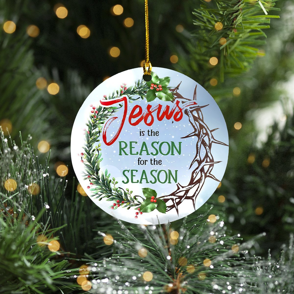 Jesus Christmas Circle Ornament - Best gifts your whole family