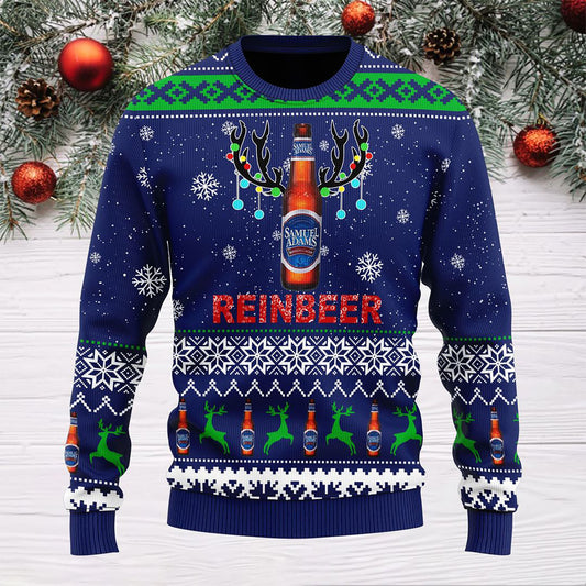 Samuel Adams Reinbeer Christmas Sweater, Christmas Ugly Sweater, Christmas Gift, Gift Christmas 2024