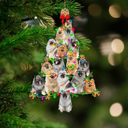 Keeshond-Christmas Tree Lights-Two Sided Ornament - Best gifts your whole family