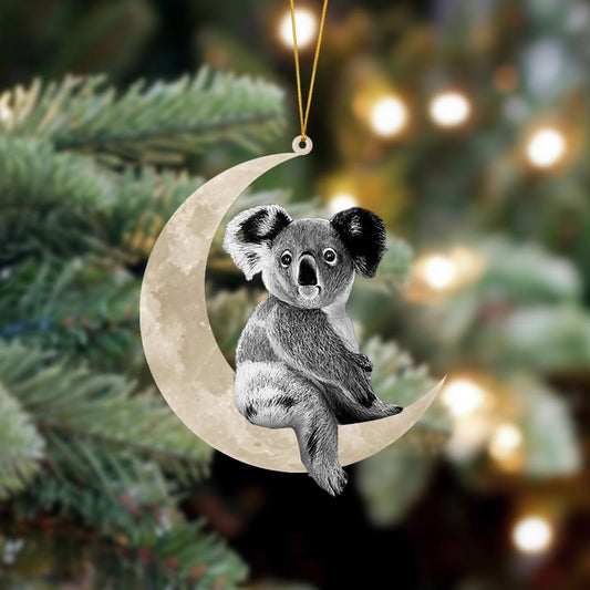 Koala Sits On The Moon Hanging Ornament, Animal Christmas Ornaments - Best gifts your whole family