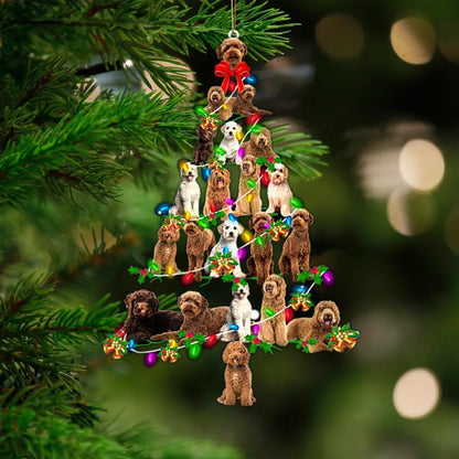 Labradoodle-Christmas Tree Lights-Two Sided Ornament - Best gifts your whole family