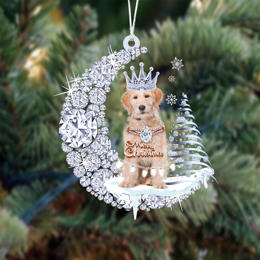 Labradoodle Diamond Moon Merry Christmas Ornament Christmas Tree Hanging Ornament - Best gifts your whole family