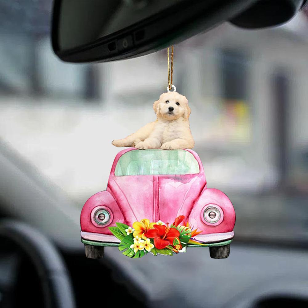 Labradoodle-Pink Hippie Car-Two Sided Ornament - Best gifts your whole family