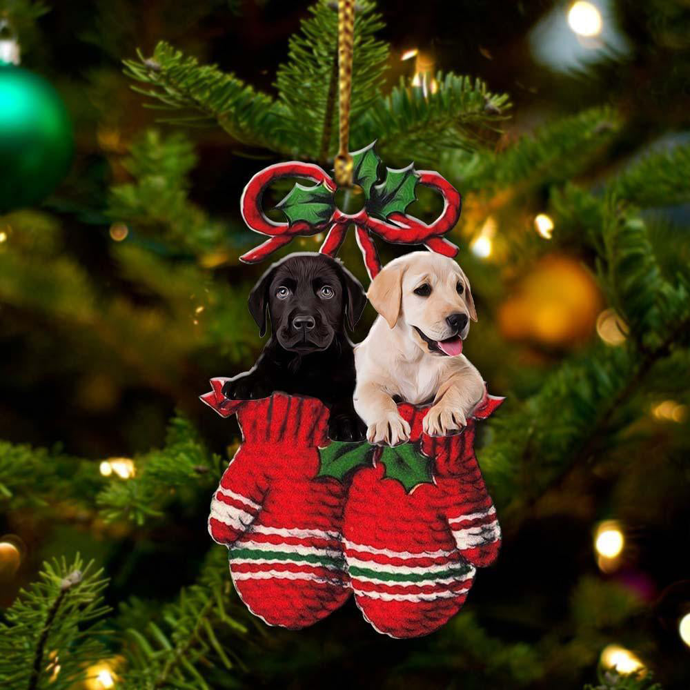 Labrador Retriever Inside Your Gloves Christmas Holiday-Two Sided Ornament, Christmas Ornament, Car Ornament - Best gifts your whole family