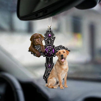 Labrador Retriever Pray For God Car Hanging Ornament Dog Pray For God Ornaments Godmerc - Best gifts your whole family