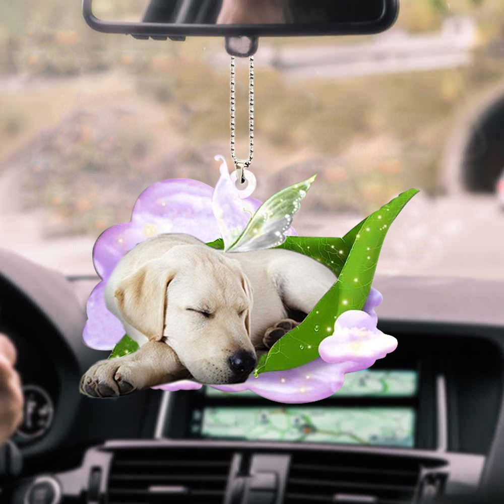 Labrador Retriever-Sleep On Fallen Leaves-Two Sided Ornament - Best gifts your whole family